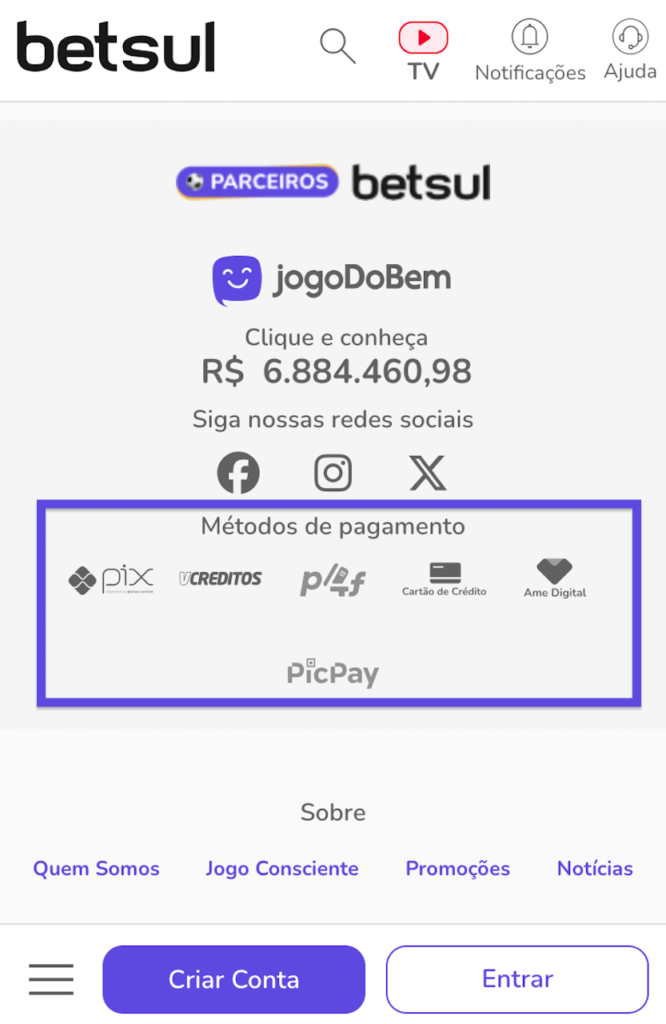 Métodos de Pagamento Disponíveis na Betsul